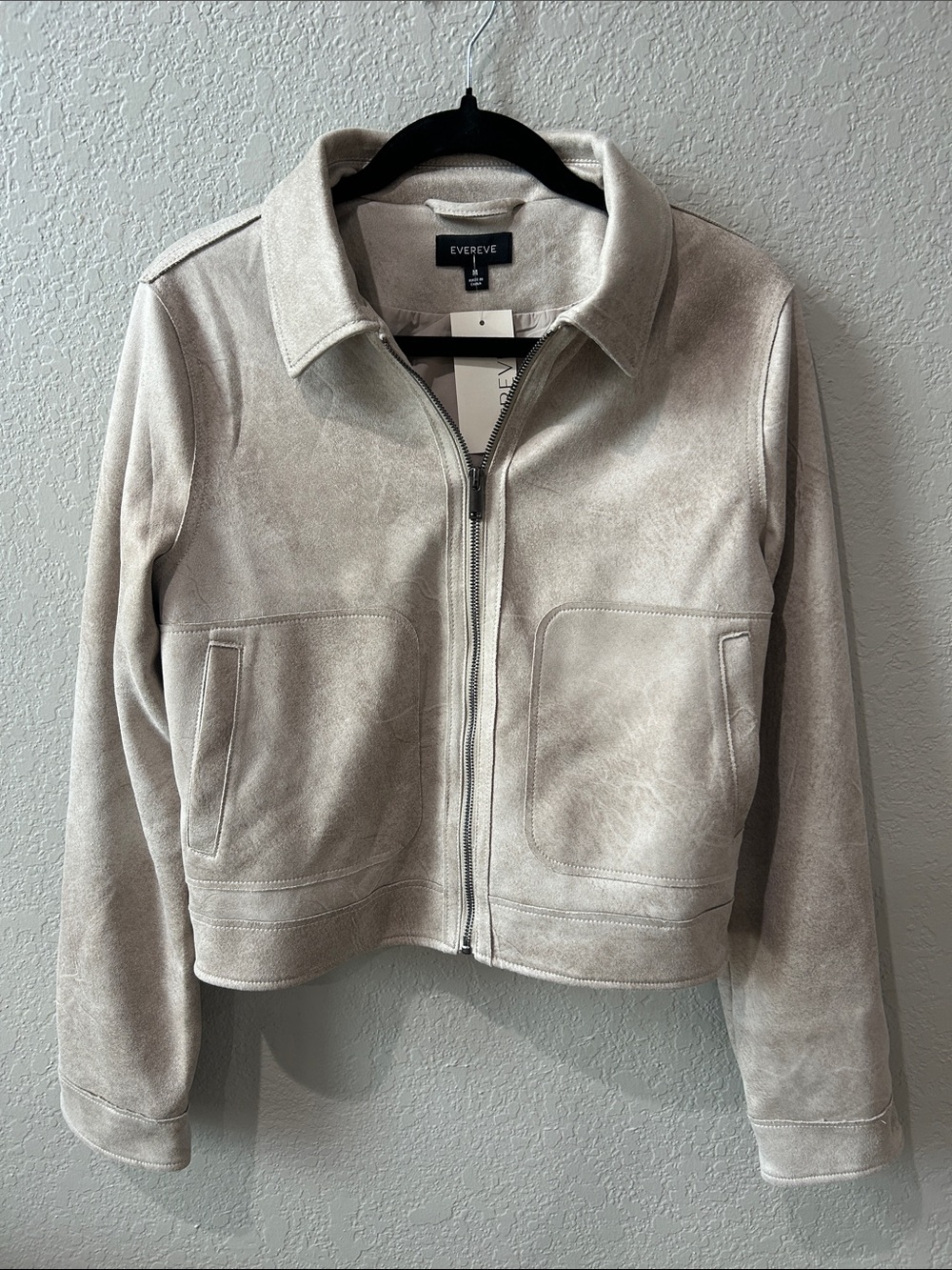 Evereve Mack Zip Jacket- Earlgrey Suede like